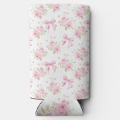 Pink Bow und Rose Croquette Selters Dosenkühler (Rückseite)