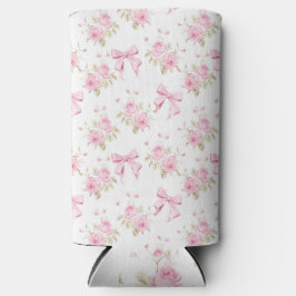 Pink Bow und Rose Croquette Selters Dosenkühler