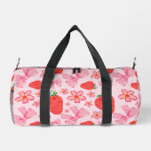 Pink Bow und Strawberry Girly Pattern Duffel Bag Duffle Bag (Rückseite)
