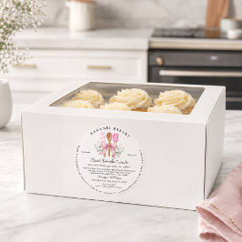 Pink Bow Utensilien Etikett Hütte Bäckerei Verpack Runder Aufkleber