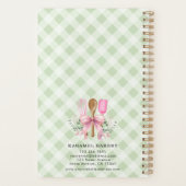 Pink Bow Utensils & Green Gingham Planner Notebook Planer (Rückseite)