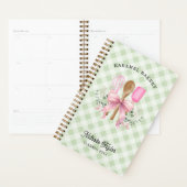 Pink Bow Utensils & Green Gingham Planner Notebook Planer (Anzeige)