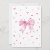 Pink Bow Valentine Baby Dusche Einladung (Rückseite)