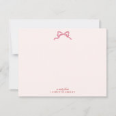 Pink Bow Valentine’s Day Note Card Einladung (Vorderseite)