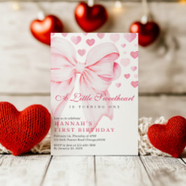 Pink Bow Valentins erste Einladung zum Geburtstag