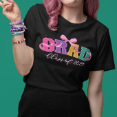 Pink Bow Varsity Letter Grad Class of Year Tri-Blend Shirt