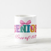 Pink Bow Varsity Letter Senior Class of Year Kaffeetasse (Mittel)