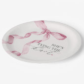 Pink Bow verbindet das Brautparty des Knotens Pappteller (Schrägansicht)