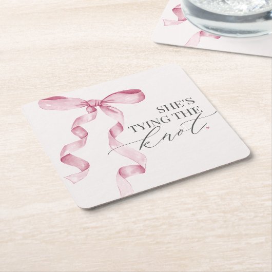 Pink Bow verbindet das Brautparty des Knotens Rechteckiger Pappuntersetzer (angewinkelt)