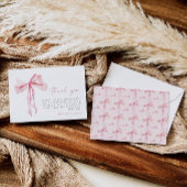 Pink Bow Vielen Dank Card Blush Coquette Girl Ribb Dankeskarte