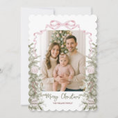 Pink Bow Vier Foto Weihnachten (Vorderseite)