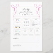 Pink Bow Vorhersagen & Ratschläge Kinderduschkarte (Vorderseite)