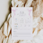 Pink Bow Vorhersagen & Ratschläge Kinderduschkarte