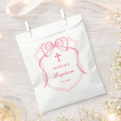 Pink Bow Wappen Taufe Geschenktütchen (Ausgeschnitten)