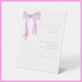 Pink Bow Watercolor Brautparty Bouquet Bar Sockelschild