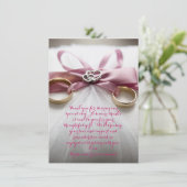 Pink Bow Wedding Dankeschön Karte (Stehend Vorderseite)