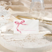 Pink Bow Wedding Platzkarte