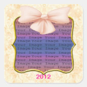 Pink Bow Wedding Stickers (Vorderseite)