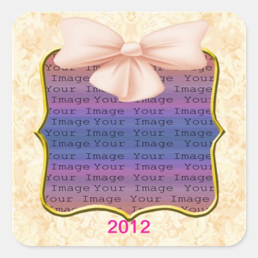 Pink Bow Wedding Stickers (Vorderseite)