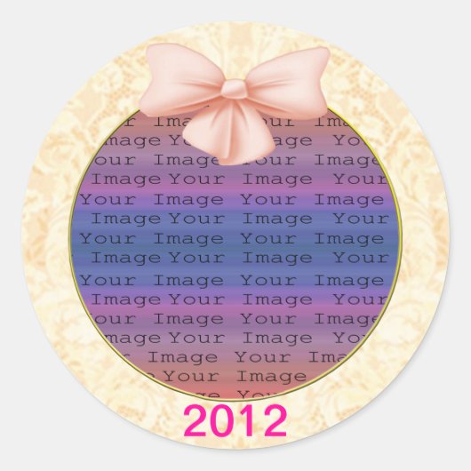 Pink Bow Wedding Stickers (Vorderseite)