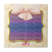 Pink Bow Wedding Tile Fliese (Vorderseite)