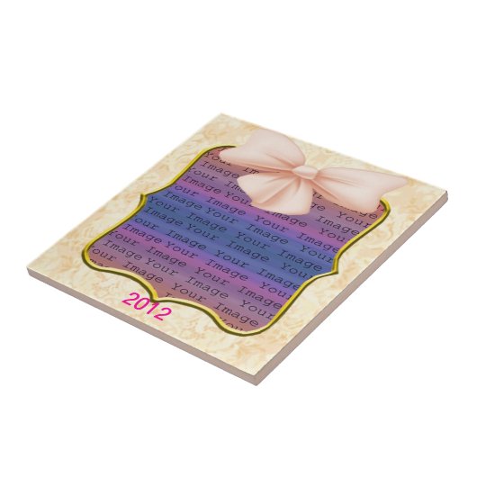 Pink Bow Wedding Tile Fliese (Seite)