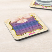 Pink Bow Wedding Untersetzer (Linke Seite)