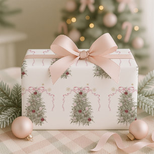 Pink Bow Weihnachten Geschenkpapier