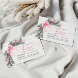 Pink Bow Weihnachten Wie viele Kisses Game Card Platzkarte