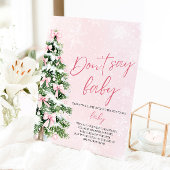 Pink Bow Weihnachtsbaum Babydusche Sage nicht Baby Sockelschild