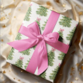 Pink Bow Weihnachtsbaum Coquette Girly Holiday Geschenkpapier