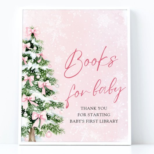 Pink Bow Weihnachtsbaum Kinderduschbücher für Baby Poster