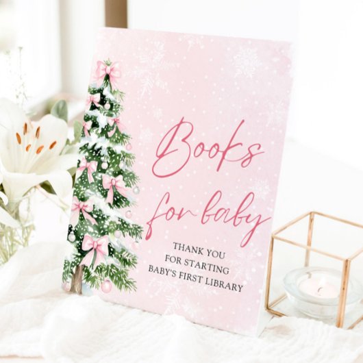 Pink Bow Weihnachtsbaum Kinderduschbücher für Baby Sockelschild