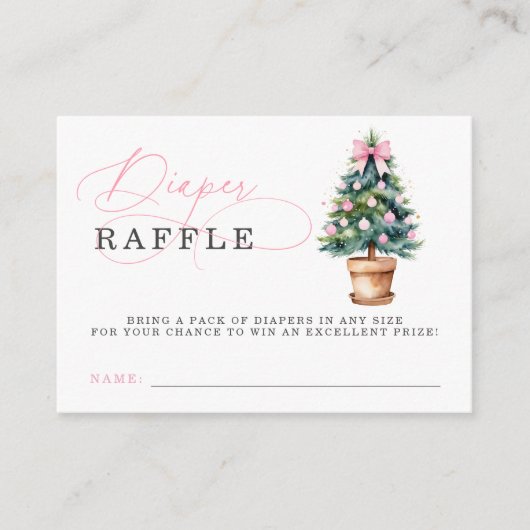 Pink Bow Weihnachtsbaum Kinderdusche Windelwanne R Begleitkarte (Vorderseite)