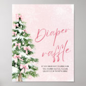 Pink Bow Weihnachtsbaum Kinderdusche Windelwanne R Poster (Vorne)