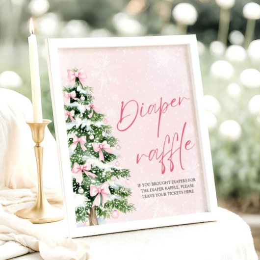 Pink Bow Weihnachtsbaum Kinderdusche Windelwanne R Poster