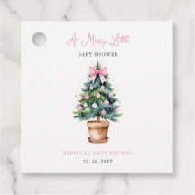 Pink Bow Weihnachtsbaum Merry Little Baby Dusche