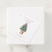 Pink Bow Weihnachtsbaum Merry Little Baby Dusche Geschenkanhänger (Beispiel)