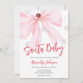 Pink Bow Weihnachtsdusche Einladung (Vorderseite)