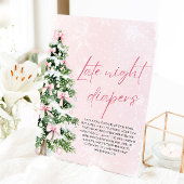 Pink Bow Weihnachtsdusche Späte Nachttaucher Sockelschild