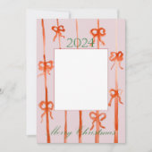 Pink Bow Weihnachtskarte Einladung (Vorderseite)