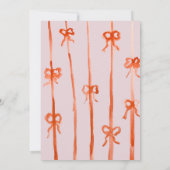 Pink Bow Weihnachtskarte Einladung (Rückseite)