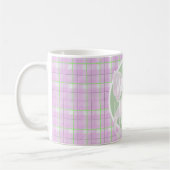 Pink bow-Welcome Little One- pink green plaid Kaffeetasse (Links)