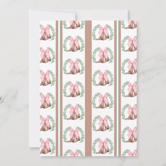 Pink Bow Western Cowgirl Boots Girls Club Geburtst Einladung (Rückseite)