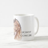 Pink Bow Western Farm Cowgirl Horse Kaffeetasse (VorderseiteRechts)