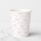 Pink Bow Whimsical Paper Cup Pappbecher (Rückseite)