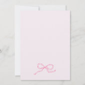 Pink Bow Whimsical Quirky Hand Drawn Baby Dusche Einladung (Rückseite)