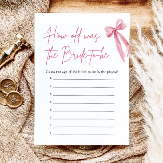 Pink Bow wie alt war das Brautparty der Braut Einladung