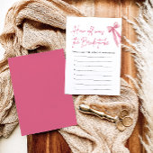 Pink Bow wie alt war das Brautparty der Braut Einladung