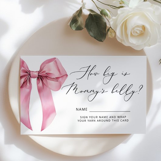Pink Bow Wie groß ist das Bauchspiel von Mommys Begleitkarte